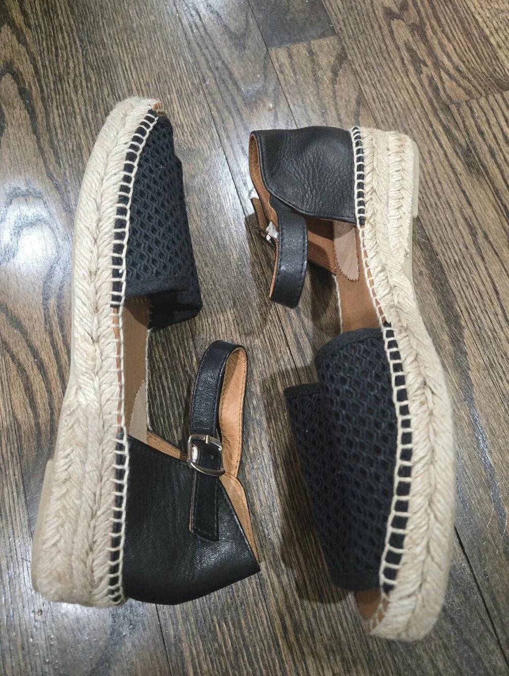 NIB Penelope Chilvers Jute Mesh Peep Toe espadrille sandals Size 41